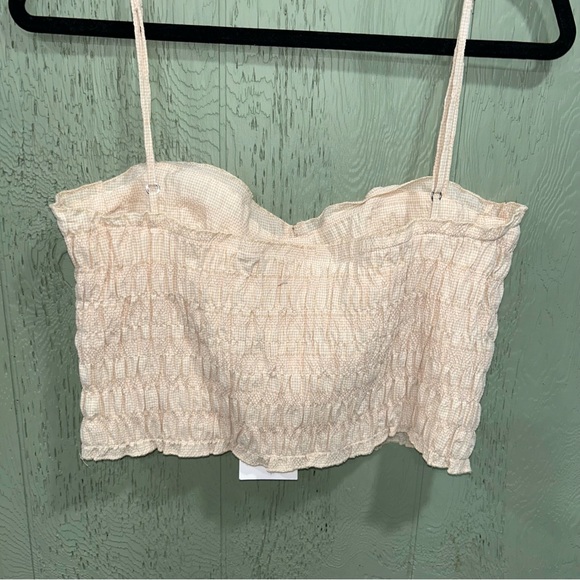 NWT  ZARA Bustier Crop Top. Yellow gingham - Picture 5 of 7